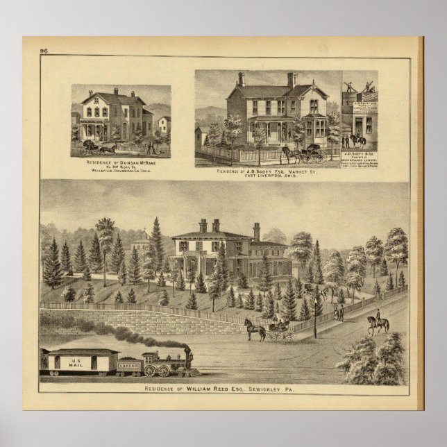 Wohnsitz von William Reed , Sewickley Poster (Vorne)