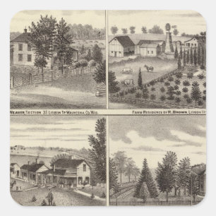 Wohnsitz-, Waukesha- u. Kenosha-Landkreise Quadratischer Aufkleber