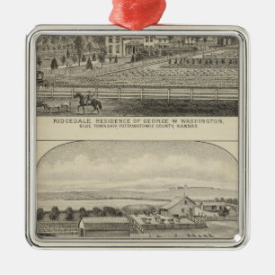Wohnsitze, Bauernhöfe und Pferde von Kansas Ornament Aus Metall