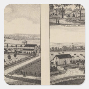 Wohnsitze und Bauernhöfe, Pottawatomie, Kansas Quadratischer Aufkleber
