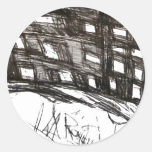 WOHNUNG CRASH RUNDER AUFKLEBER