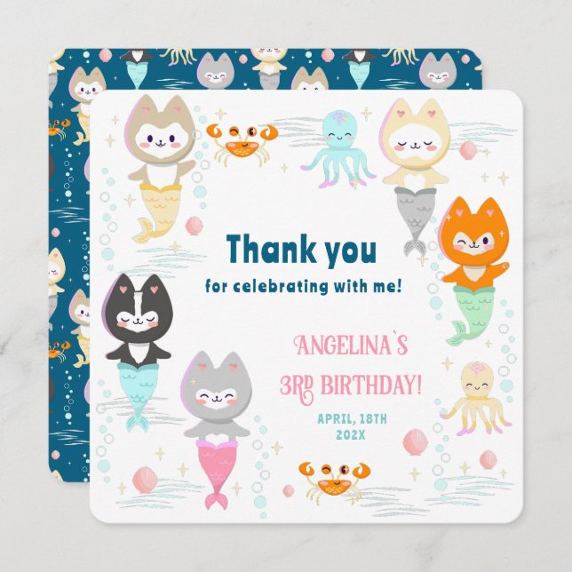 Wohnung Dankeschön Karte zum 3. Geburtstag. (Vorne/Hinten)