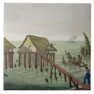 Wohnungen des Papu Stammes, Rawak, überziehen 22 Fliese