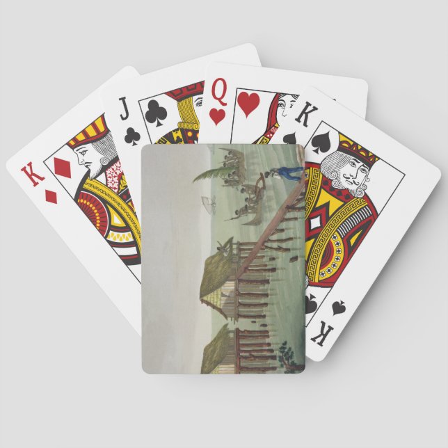 Wohnungen des Papu Stammes, Rawak, überziehen 22 Spielkarten (Rückseite)