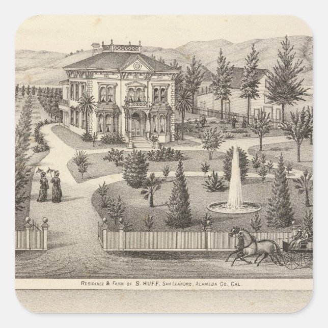 Wohnungen Huff, Owen Quadratischer Aufkleber (Vorderseite)