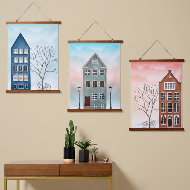 Wohnungen Wandteppich Mit Holzrahmen (Asymmetrisch)