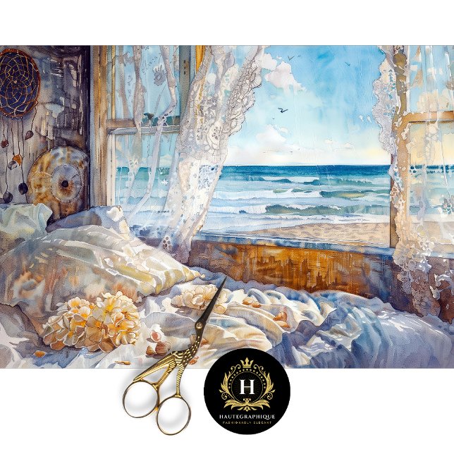 Wohnwagen am Meer Aussicht Decoupage Seidenpapier (Von Creator hochgeladen)