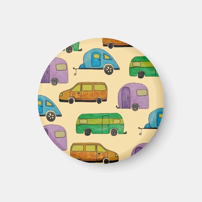 Wohnwagen Campingwagen Magnet (Vorne)