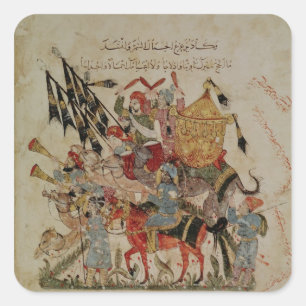 Wohnwagen, der zum Mekka geht Quadratischer Aufkleber