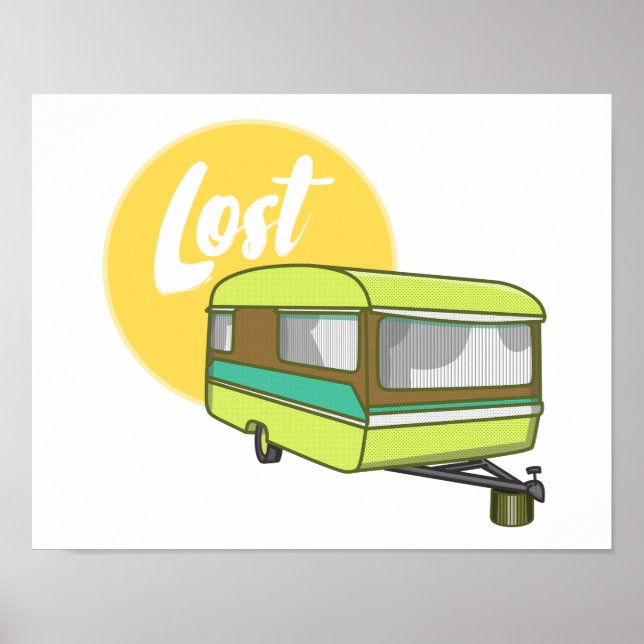 Wohnwagen Lost Rerto Sixties Stil Poster (Vorne)