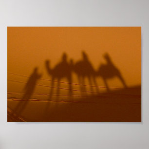 WOHNWAGEN-SCHATTEN, Sahara-Wüste, Marokko Poster