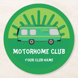 Wohnwagen- und Wohnmobil-Clubs Runder Pappuntersetzer