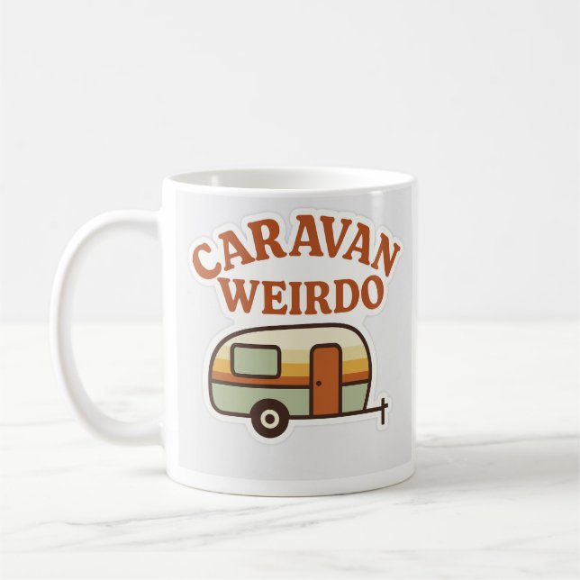 Wohnwagen-Weirdo-Retro-Camping-Design Kaffeetasse (Links)