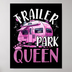 Wohnwagenpark Königin Lustiges Camping Rosa Wohnwa Poster