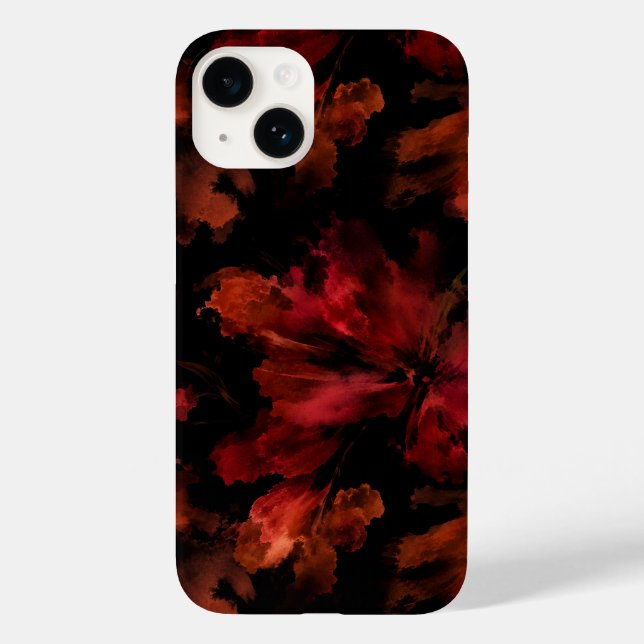Wohnzimmer Dunkle Blumige Blütenillustration Case-Mate iPhone Hülle (Rückseite)