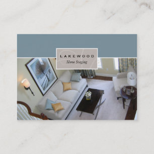 Wohnzimmer-Inszenierung / Stager-Foto-Geschäftskar Visitenkarte
