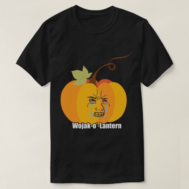 Wojak Halloween Meme Pumpkin Cry Soyjak Wojack T-Shirt (Design vorne)