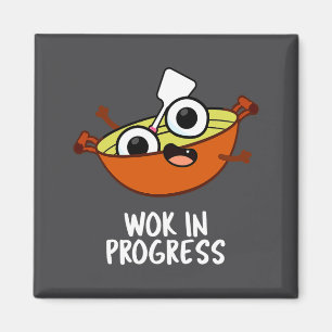 Wok in Arbeit Lustiger Kochwitz Magnet