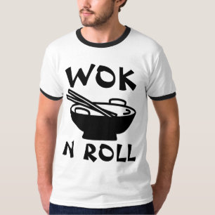WOK N ROLL Chinesisches Essen Funny T - Shirt