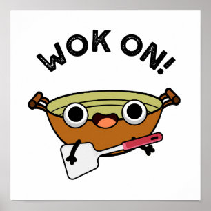 Wok on Funny Chinese Cooking Pub Poster