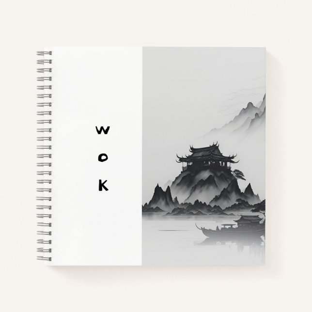 Wok-Rezepte-Notebook Notizbuch (Vorderseite)