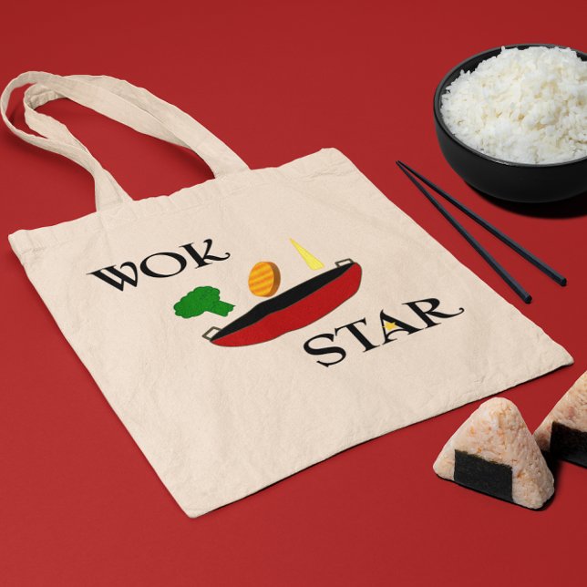 Wok Star Veggie Koch Funny Tragetasche (Von Creator hochgeladen)