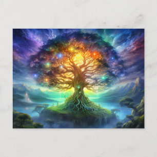 Wold tree Yggdrasil of northern viking mythology Postkarte