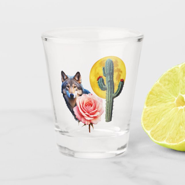 Wolf14: Schnapsglas (Vorderseite)