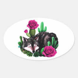 Wolf24: Ovaler Aufkleber