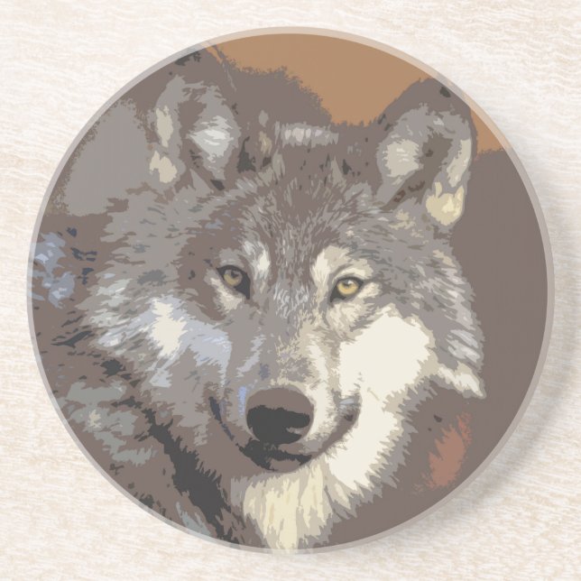 Wolf 026 getränkeuntersetzer (Vorne)