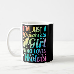 Wolf 10. Geburtstag 10-jähriges Mädchen liebt Wölf Kaffeetasse