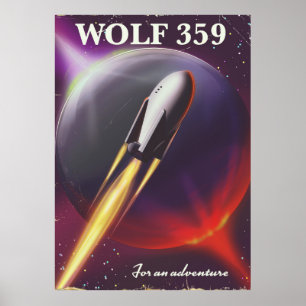Wolf 359 "für ein Abenteuer" Weltraum-Reiseplakat Poster
