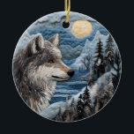 Wolf 3D Chirstmas Animal Keramik Ornament<br><div class="desc">3D-Weihnachtsfeier Süße Tier</div>