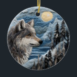 Wolf 3D Chirstmas Animal Keramik Ornament<br><div class="desc">3D-Weihnachtsfeier Süße Tier</div>