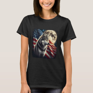 Wolf 4. Juli Amerikanische Flagge Alpha Wolf unter T-Shirt
