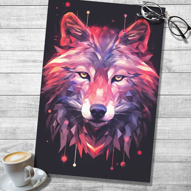 Wolf Abstrakt Faceted Pink Lila Decoupage Paper Seidenpapier (Von Creator hochgeladen)
