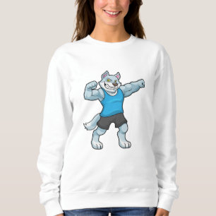 Wolf als Bodybuilder mit großen Oberarmen Sweatshirt