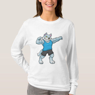 Wolf als Bodybuilder mit großen Oberarmen T-Shirt