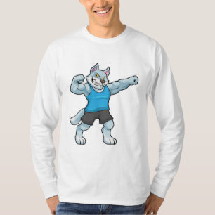 Wolf als Bodybuilder mit großen Oberarmen T-Shirt
