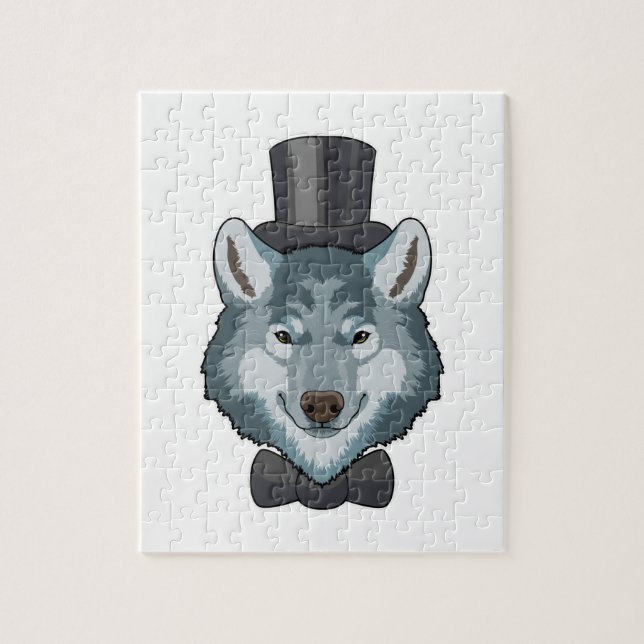Wolf als Bräutigam mit Bogen Puzzle (Vertikal)
