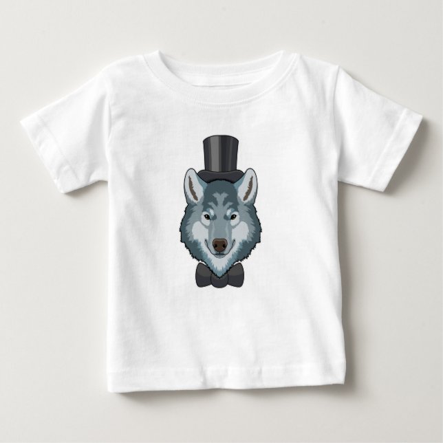 Wolf als Groom mit Bow Baby T-shirt (Vorderseite)