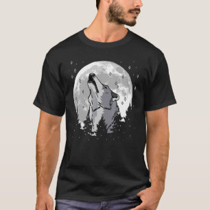 Wolf am Mond heulen 2 T-Shirt