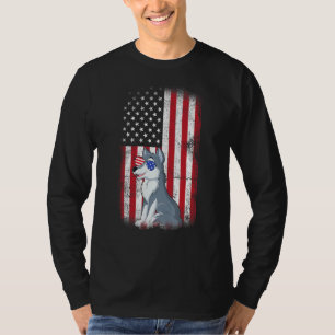 Wolf American Flag Boys Girls Men Women Vierter T-Shirt