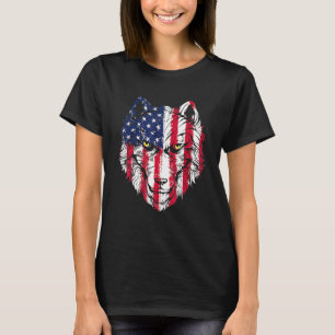 Wolf American Flag USA 4. Juli Männer Wolf T-Shirt