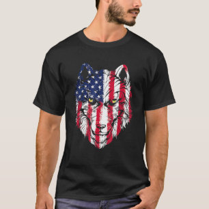Wolf American Flag USA 4. Juli Männer Wolf T-Shirt