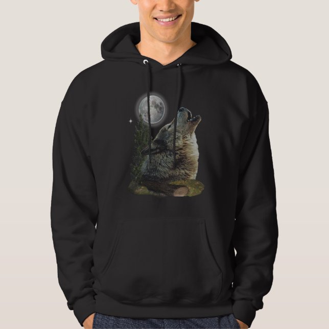 Wolf an den NachtT - Shirts (Vorderseite)