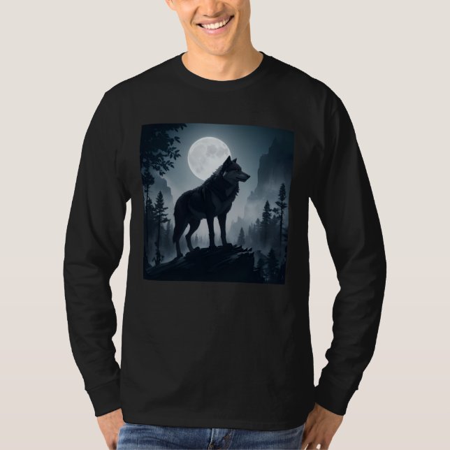 wolf and the moon t shirt (Vorderseite)