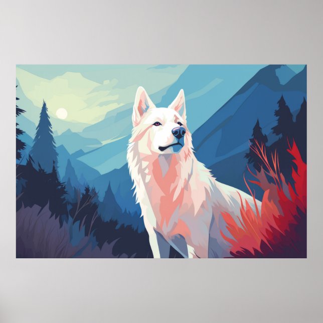 Wolf Animal Alpha Forest Nature Wilderness Poster (Vorne)