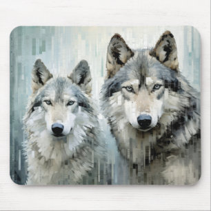 Wolf Animal Art Decor Paint Mosaic Mousepad