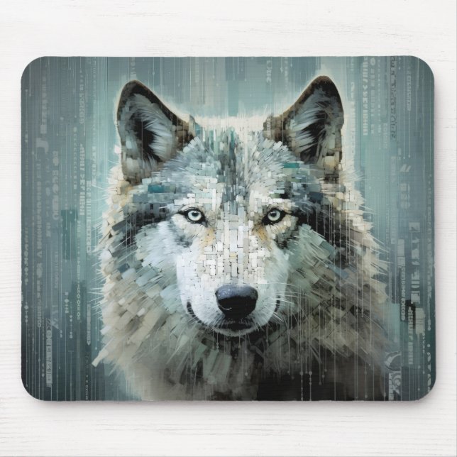 Wolf Animal Art Decor Paint Mosaic Mousepad (Vorne)